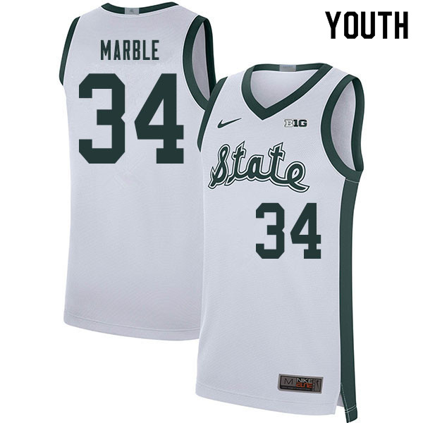 Youth Michigan State Spartans #34 Julius Marble NCAA Nike Authentic White 2019-20 Retro College Stitched Basketball Jersey NK41Y50NF